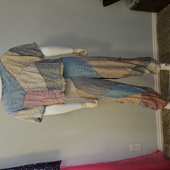 Vtg SACRED THREADS Patchwork Colorblock Embroidered Boho Hippie Pantsuit - Picture 6 of 13